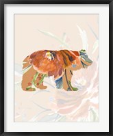 Orange Floral Bear Fine Art Print
