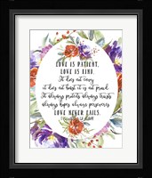 1 Corinthians 13 4, 7-8 Fine Art Print