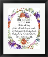 1 Corinthians 13 4, 7-8 Fine Art Print