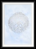 Silver Foil Ocean Gems I on Blue Wash Fine Art Print