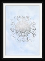 Silver Foil Ocean Gems II on Blue Wash Fine Art Print