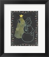 Chalkboard Snowman I Framed Print