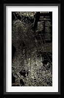 Gold Foil City Map Boston on Black Fine Art Print