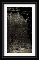 Gold Foil City Map San Francisco on Black Fine Art Print