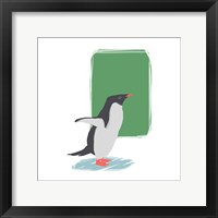 Minimalist Penguin, Boys Part I Framed Print