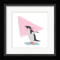 Minimalist Penguin, Girls Part III Framed Print