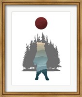 Blue Ombre Mountains in Standing Bear Silhouette Fine Art Print