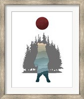 Blue Ombre Mountains in Standing Bear Silhouette Fine Art Print