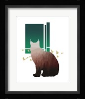 Red Ombre Forest in Bobcat Silhouette Version 2 Fine Art Print