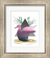 Pink Ombre River in Duck Silhouette Fine Art Print