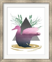 Pink Ombre River in Duck Silhouette Fine Art Print