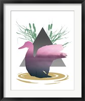 Pink Ombre River in Duck Silhouette Fine Art Print