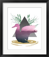 Pink Ombre River in Duck Silhouette Fine Art Print
