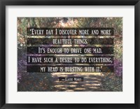 Monet Quote Garden at Giverny Fine Art Print