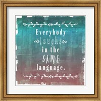 Ombre Everybody Laughs Teal Fine Art Print