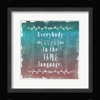 Ombre Everybody Laughs Teal Fine Art Print