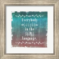 Ombre Everybody Laughs Teal Fine Art Print