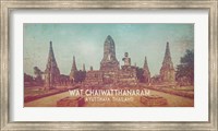 Vintage Wat Chaiwatthanaram, Thailand, Asia Fine Art Print