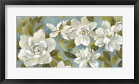 Gardenias on Slate Blue Framed Print