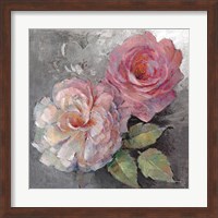 Roses on Gray I Fine Art Print