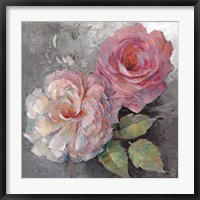 Roses on Gray I Fine Art Print