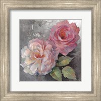 Roses on Gray I Fine Art Print