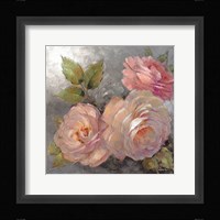 Roses on Gray II Framed Print