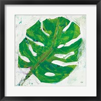 Single Leaf Play on White Framed Print