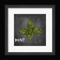 Mint on Chalkboard Framed Print