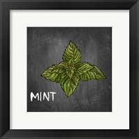 Mint on Chalkboard Framed Print
