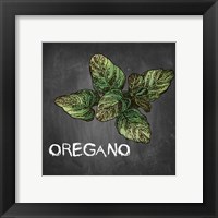 Oregano on Chalkboard Framed Print