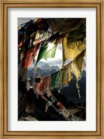 Prayer flags on Summit of Gokyo Ri, Everest region, Mt Everest, Nepal Fine Art Print