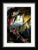 Prayer flags on Summit of Gokyo Ri, Everest region, Mt Everest, Nepal Fine Art Print