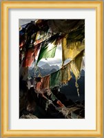 Prayer flags on Summit of Gokyo Ri, Everest region, Mt Everest, Nepal Fine Art Print