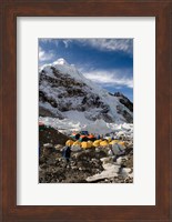 Tents Scattered along Khumbu Glacier,  Mt Everest, Nepal Fine Art Print