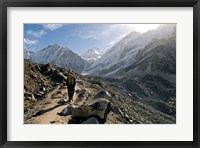 A trekker on the Everest Base Camp Trail, Nepal Fine Art Print