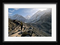 A trekker on the Everest Base Camp Trail, Nepal Fine Art Print