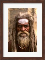 Close-up of Religious Man in Kathmandu, Nepal Fine Art Print