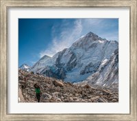 Trekkers and porters on a trail, Khumbu Valley, Nepal Fine Art Print