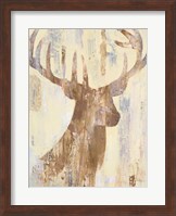 Golden Antlers I Neutral Grey Fine Art Print