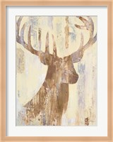Golden Antlers I Neutral Grey Fine Art Print