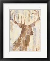 Golden Antlers I Neutral Grey Framed Print