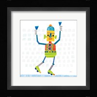 Robot Party I on Squares Fine Art Print