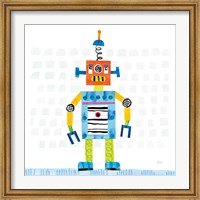 Robot Party II on Squares Fine Art Print