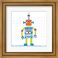 Robot Party II on Squares Fine Art Print