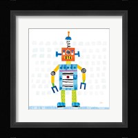 Robot Party II on Squares Fine Art Print