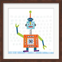 Robot Party III on Squares Fine Art Print