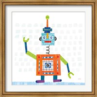 Robot Party III on Squares Fine Art Print