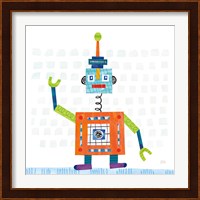 Robot Party III on Squares Fine Art Print
