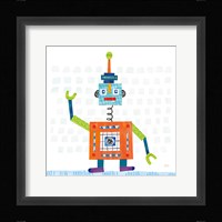 Robot Party III on Squares Fine Art Print